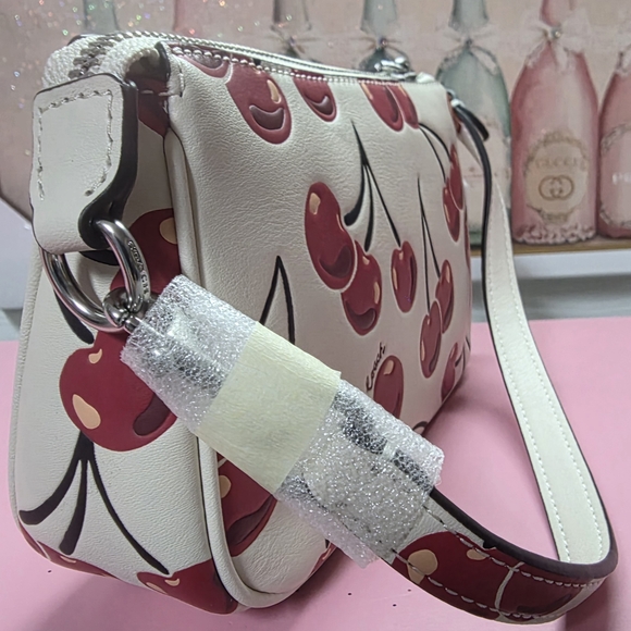 Coach Cherry Print White Wristlet - Picture 4 of 4